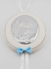 Cadeau de Baptême Garçon - Médaille de Berceau Vierge à l'Enfant