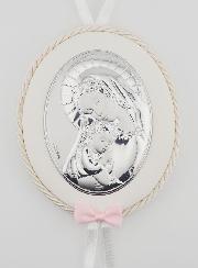 Cadeau de Baptême Fille - Médaille de Berceau Vierge à l'Enfant