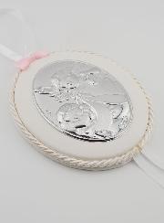 Cadeau de Baptême Fille - Médaille de Berceau Ange Lanterne