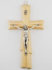 Crucifix à Suspendre en Bois Clair - 20cm