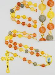 Chapelet Vierge Miraculeuse Grains en Verre - Multicolore