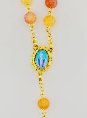 Chapelet Perles de Verre Orange - Miraculeuse