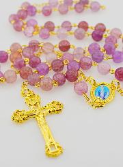 Chapelet Vierge Miraculeuse Grains en Verre - Violet