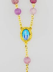 Chapelet Vierge Miraculeuse Grains en Verre - Violet