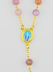 Chapelet Perles de Verre Violet - Miraculeuse