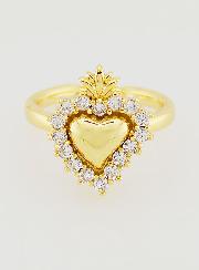 Bague Ex Voto Ajustable Laiton Doré & Strass