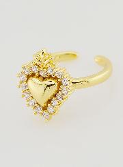 Bague Ex Voto Ajustable Laiton Doré & Strass