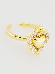 Bague Ex Voto Ajustable Laiton Doré & Strass