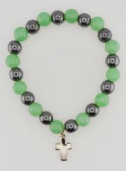 Bracelet Religieux avec Croix - Hématite & Aventurine
