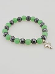 Bracelet Religieux avec Croix - Hématite & Aventurine