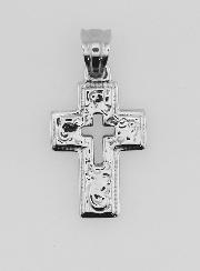 Pendentif Croix Ajourée en Inox -  25mm