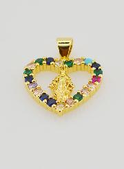 Pendentif Coeur Coloré - Marie Miraculeuse