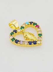 Pendentif Coeur Coloré - Marie Miraculeuse