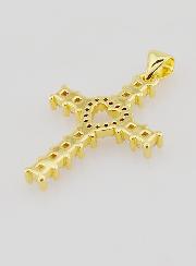 Pendentif Croix Coeur Oxydes de Zirconiums - 25mm