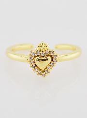 Bague Ex Voto Ajustable Laiton Doré & Pierres