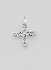 Pendentif Croix Baroque Argentée - 15mm