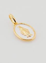 Médaille Miraculeuse Plaqué Or & Émail Blanc