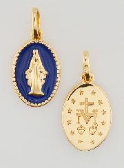 Médaille Miraculeuse Plaqué Or & Émail Bleu