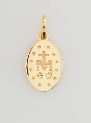 Médaille Miraculeuse Plaqué Or & Émail Bleu