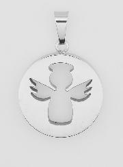 Médaille Ange Gardien Ajourée en Inox - 18mm
