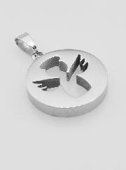 Médaille Ange Gardien Ajourée en Inox - 18mm