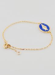 Bracelet Médaille Miraculeuse - Plaqué Or & Émail Bleu