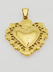 Grand Pendentif Ex Voto en Inox Doré - 37mm