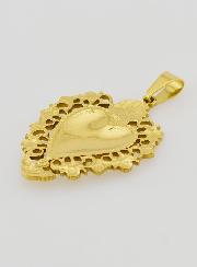 Grand Pendentif Ex Voto en Inox Doré - 37mm