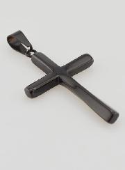 Pendentif Croix Torsadée en Inox Noir - 45mm