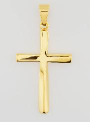 Pendentif Croix Torsadée en Inox Doré - 45mm