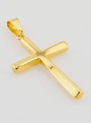 Pendentif Croix Torsadée en Inox Doré - 45mm