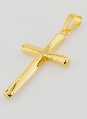 Pendentif Croix Torsadée en Inox Doré - 45mm