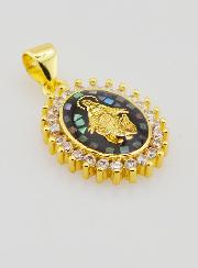 Médaille Vierge Miraculeuse Noir Irisé - 17mm