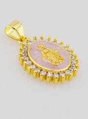 Médaille Vierge Miraculeuse Rose - 17mm