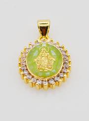 Médaille Vierge Miraculeuse Vert - 17mm