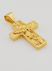Pendentif Croix Christ Rédempteur Inox Doré - 35mm