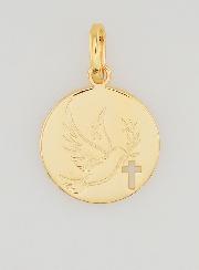 Médaille Esprit Saint & Croix en Plaqué Or - 15mm