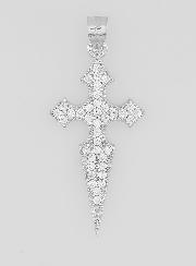 Croix de Saint Jacques Argent et Zircons - 20mm