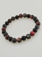 Bracelet Rhodonite - Onyx - Larvikite - 8mm