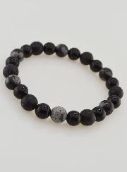 Bracelet Obsidienne, Onyx Noir & Pierre de Lave