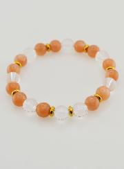 Bracelet Cristal de Roche et Pierre du Soleil AA - 8mm