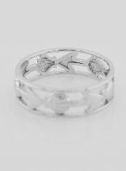 Bague Argent Ajourée Coquille & Ancre - T66