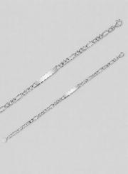 Gourmette Homme Argent Rhodié - Maille Figaro 6mm