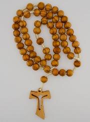 Chapelet Bois d'Olivier Gros Grains - Croix de Tau