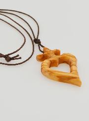 Pendentif Croix Ex-voto en Olivier & Cordon