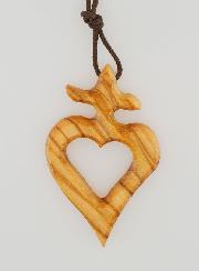 Pendentif Croix Ex-voto en Olivier & Cordon