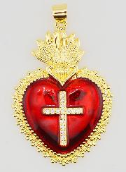 Pendentif Ex-Voto Rouge & Or - 40mm
