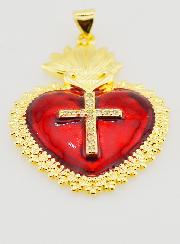 Pendentif Ex-Voto Rouge & Or - 40mm