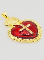 Pendentif Ex-Voto Rouge & Or - 40mm