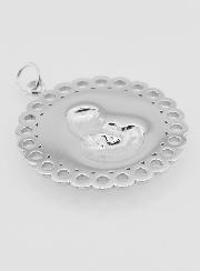 Médaille Vierge à l'Enfant Inox - 25mm